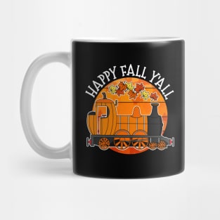 Happy Fall Y'all Steam Train Autumn Thanksgiving Mug